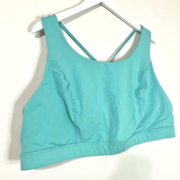 Torrid Blue Happy Camper Low-Impact Wireless Strappy Back Active Sports Bra 5X - Picture 3 of 7